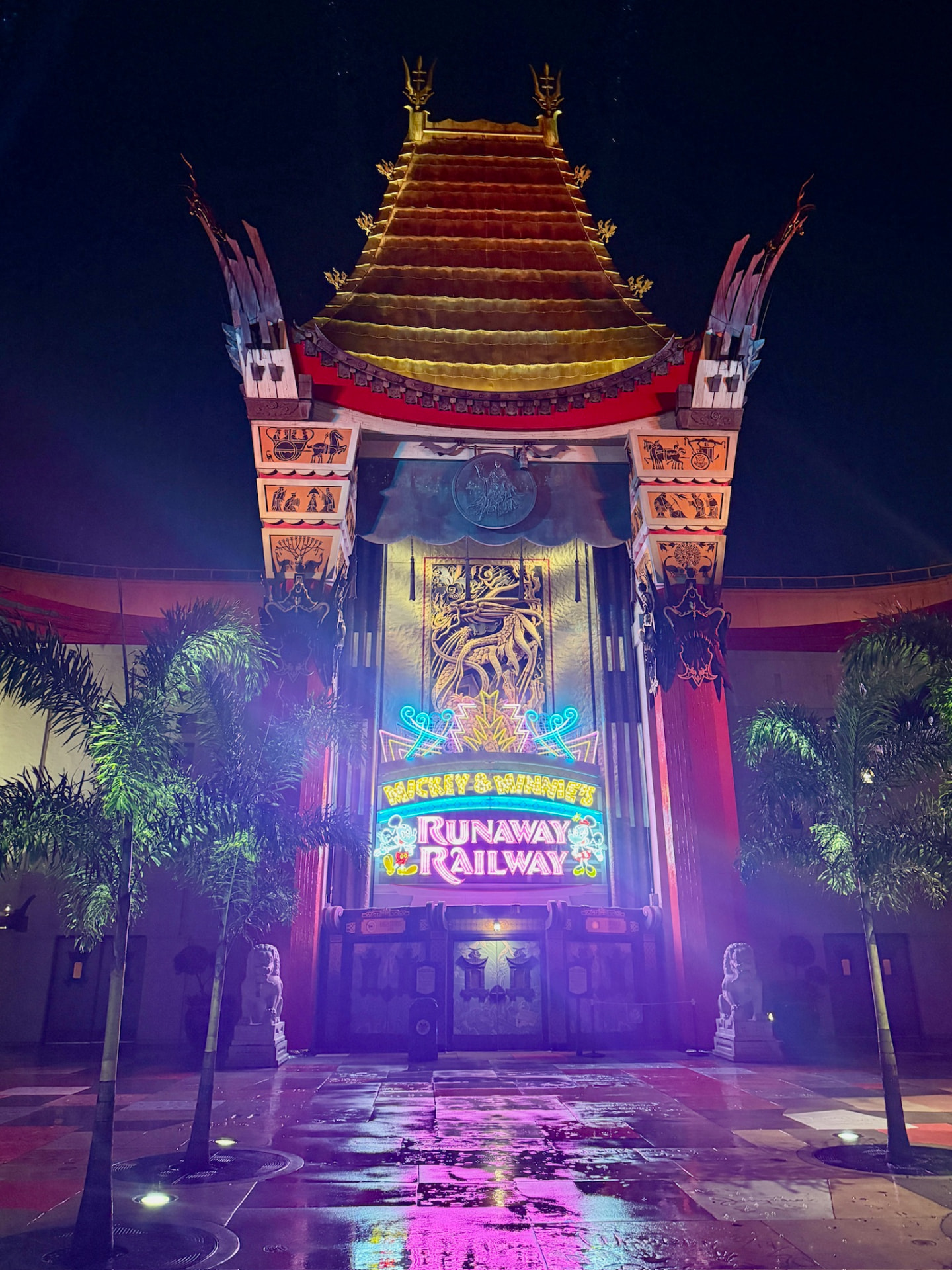 Chinese Theatre at Hollywood Studios at night