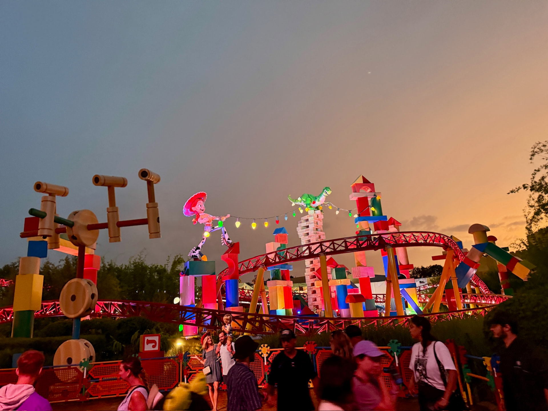 Toy Story Land at Hollywood Studios at dusk
