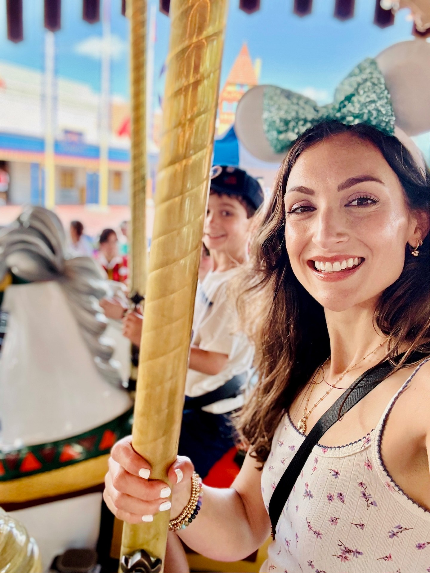 Jill on a Disney carousel
